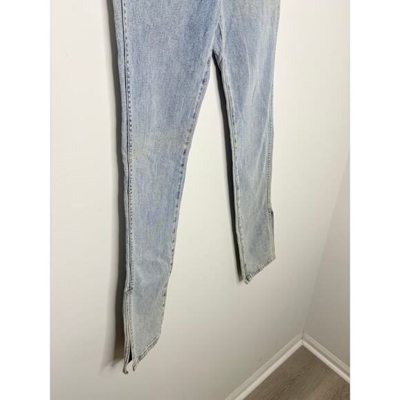 Something Navy Nina Split Hem Skinny Jeans Size 4 Casual Denim Retro Light Wash - Picture 9 of 10